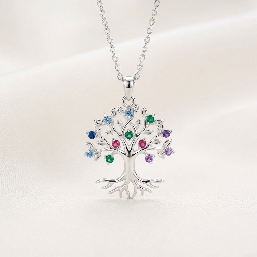Family Tree Birthstone Necklace