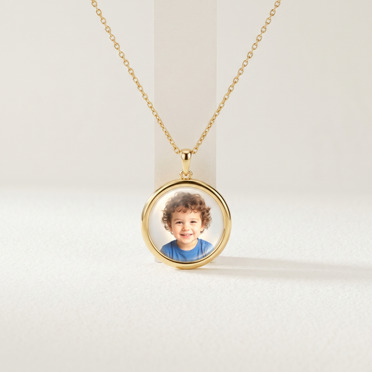 Photo Projection Necklace — Gold